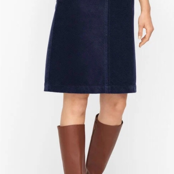 Talbots Cotton A-line Navy Corduroy Skirt - Picture 1 of 7